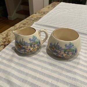 Vintage Lancaster Creamer and sugar containers